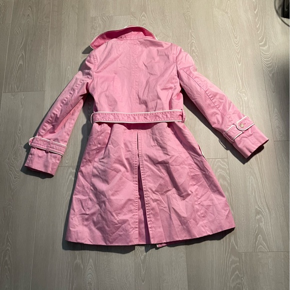 RARE Designer Vintage Coach Ladies Light Blush Pink Trench Coat size XS 4/6 fit - Picture 14 of 16